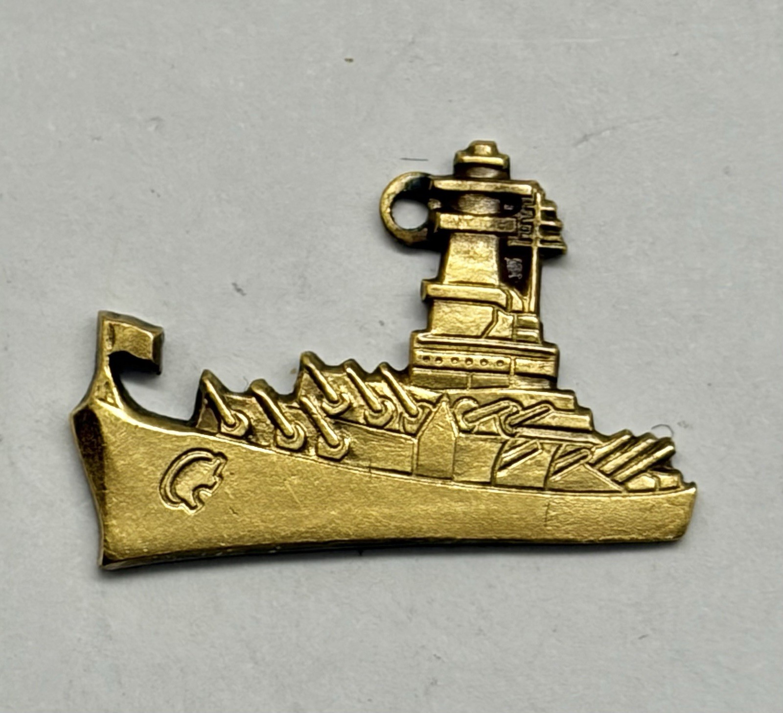 USS Massachusetts Battleship Goldtone Charm