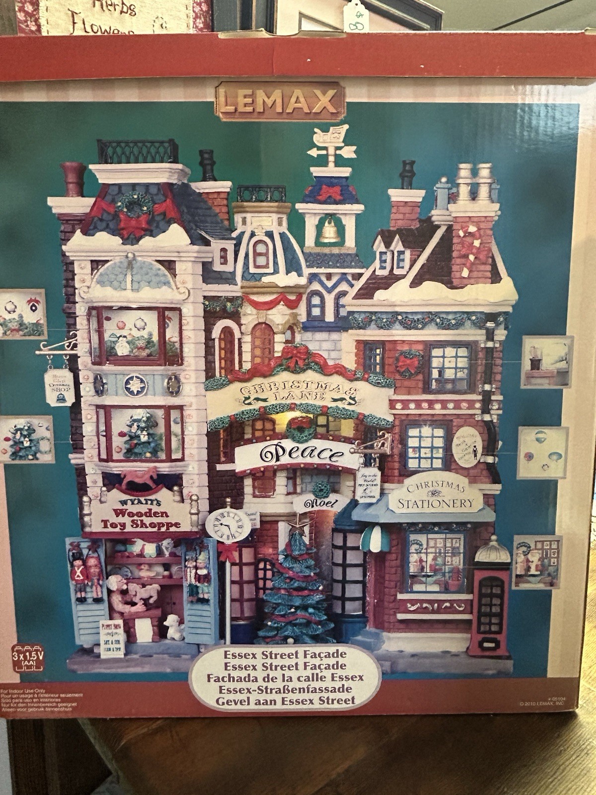 Lemax Essex Street Facade Christmas Lane Lighted Hanging Wall Setting 2010