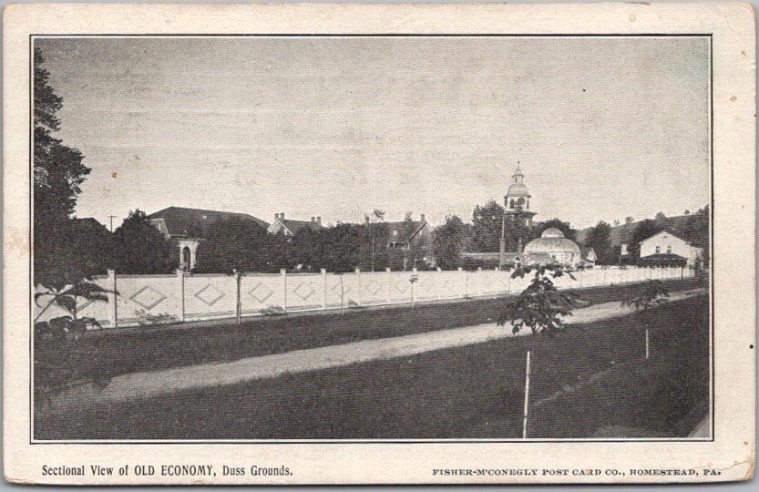 1911 AMBRIDGE, Pennsylvania Postcard View of OLD ECONOMY VILLAGE \