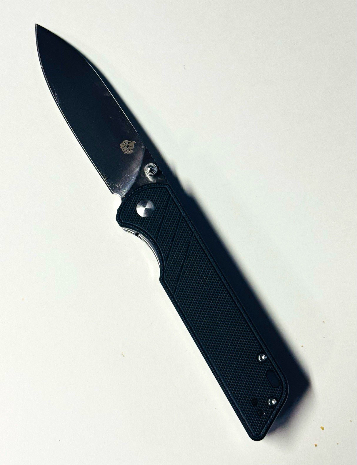 QSP Parrot V2 Folding Knife 3.25” D2 Steel Spear Point Blade Black G10 EDC NEW