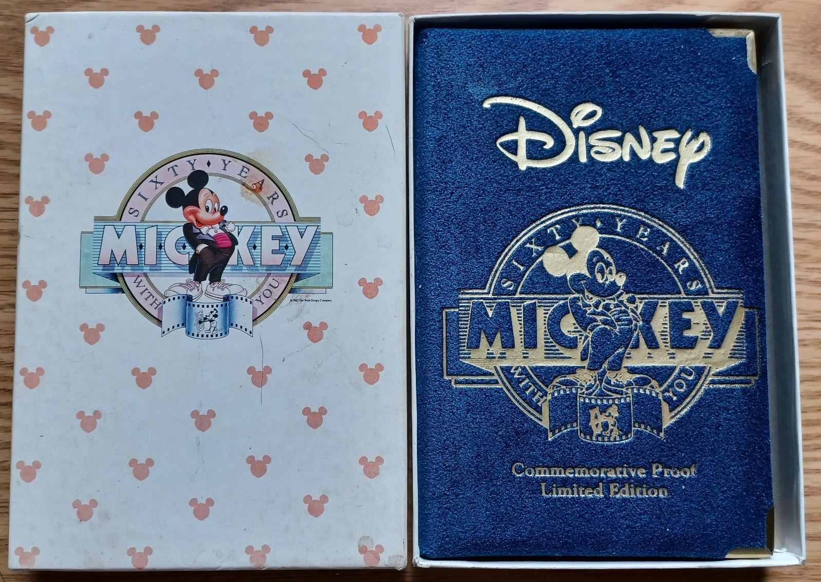 1988 Disney Mickey 60 Years With You Steamboat Willie 1 oz .999 Silver Proof COA