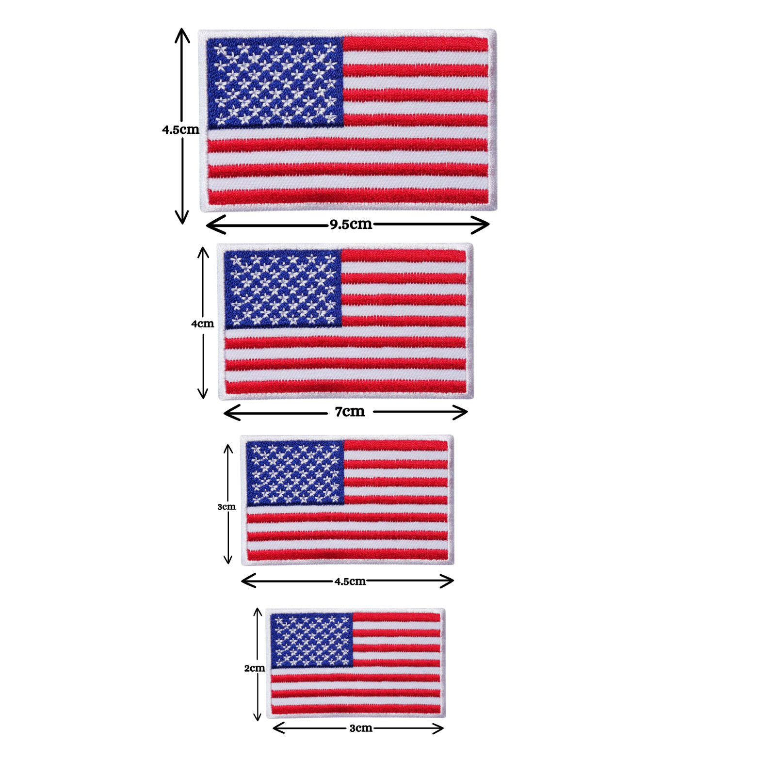 Embroidered Different sizes National Country Flags Iron Sew on Embroidered Patch