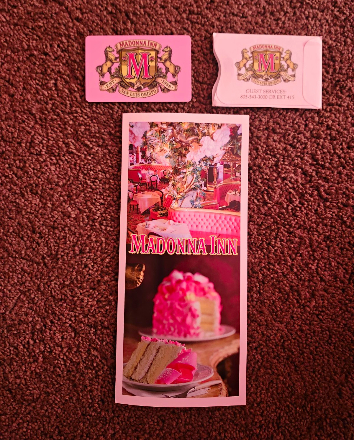 Madonna Inn Pink Printed Clothing Cards/Booklets Lot - 2 Small Cards/Booklets