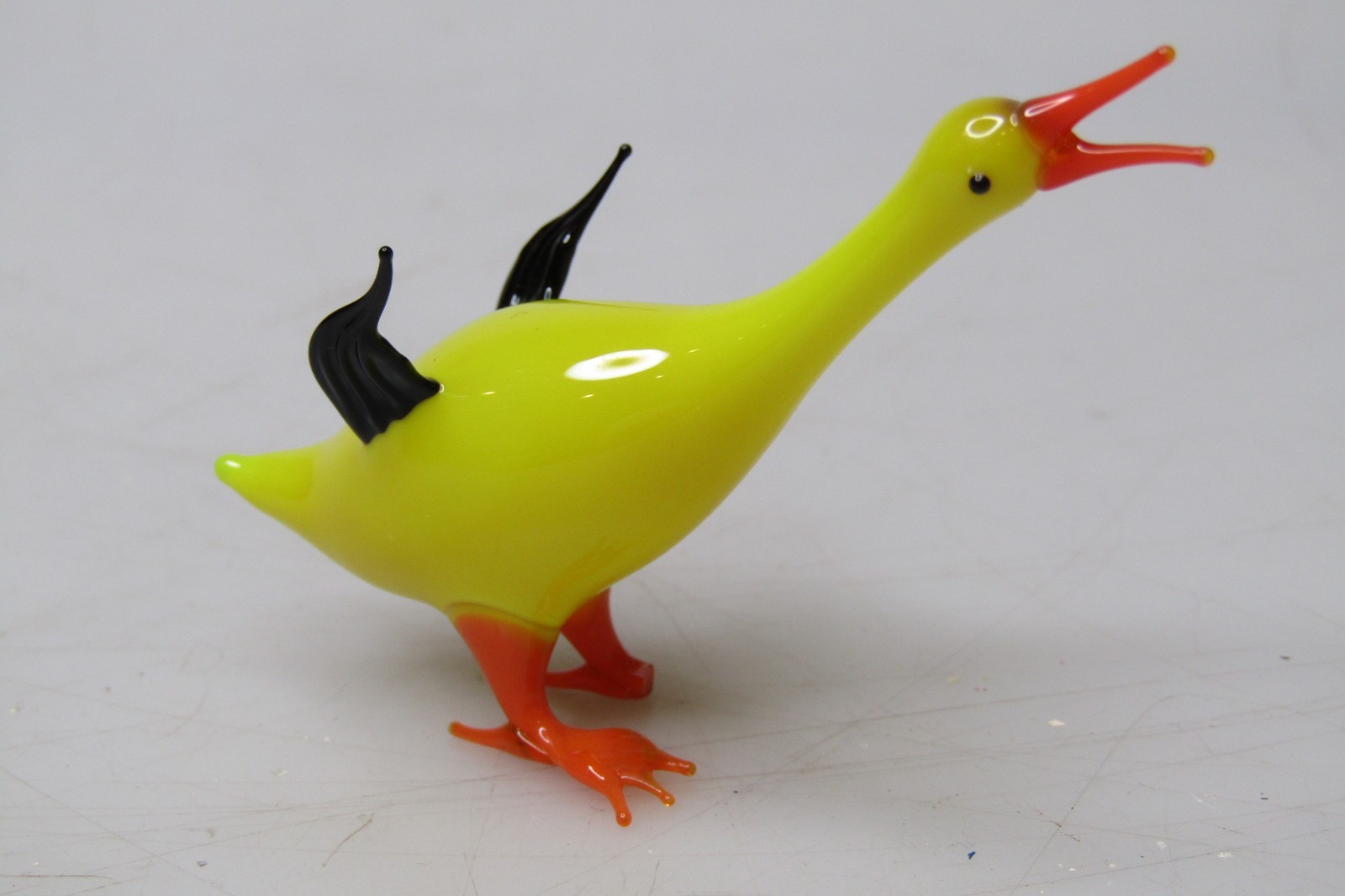Antique VTG Glass Bimini Annealed GOOSE Small Bird Christmas Ornament Germany #3