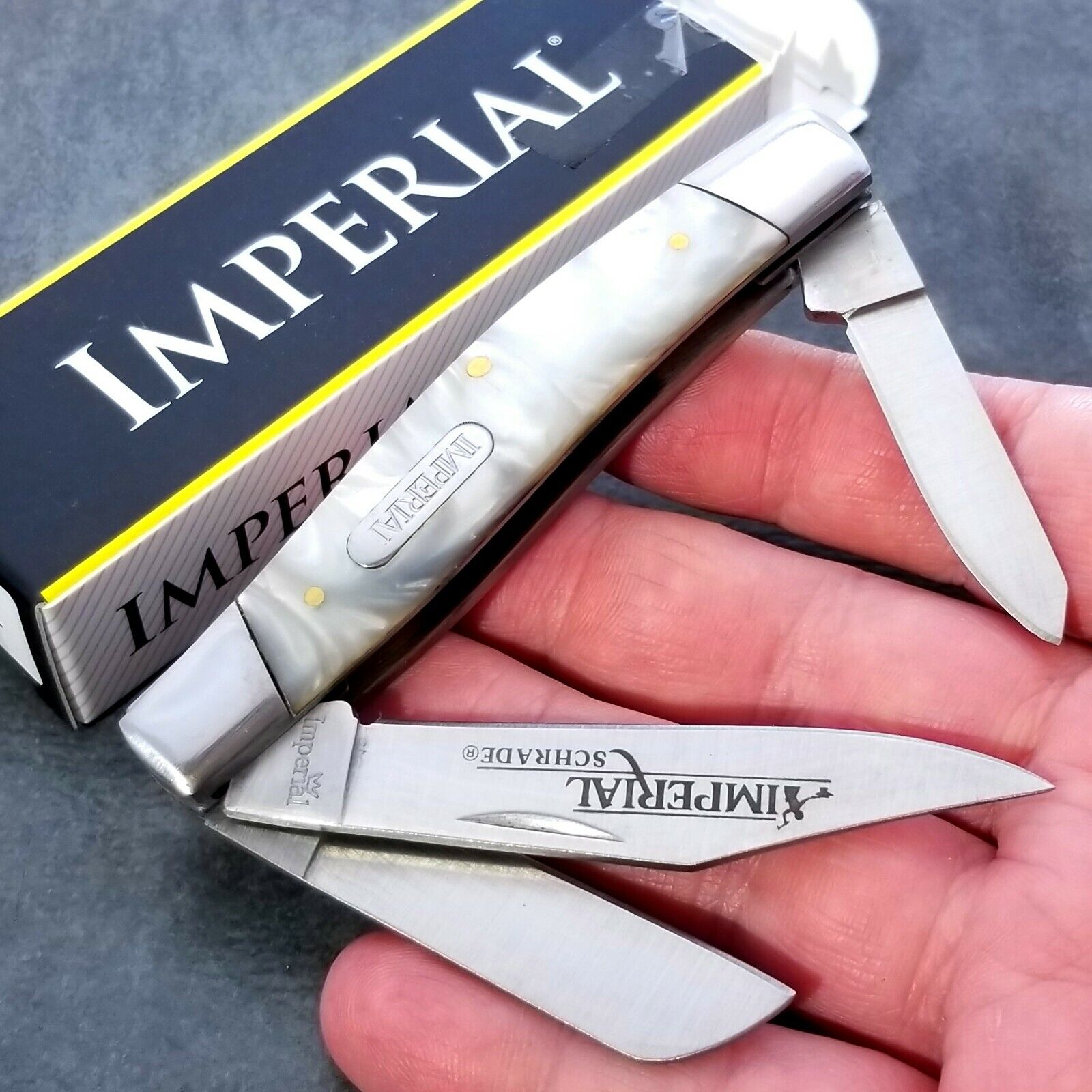 Imperial Schrade Imp14l Large 3 Blade Stockman Folding Pocket Knife