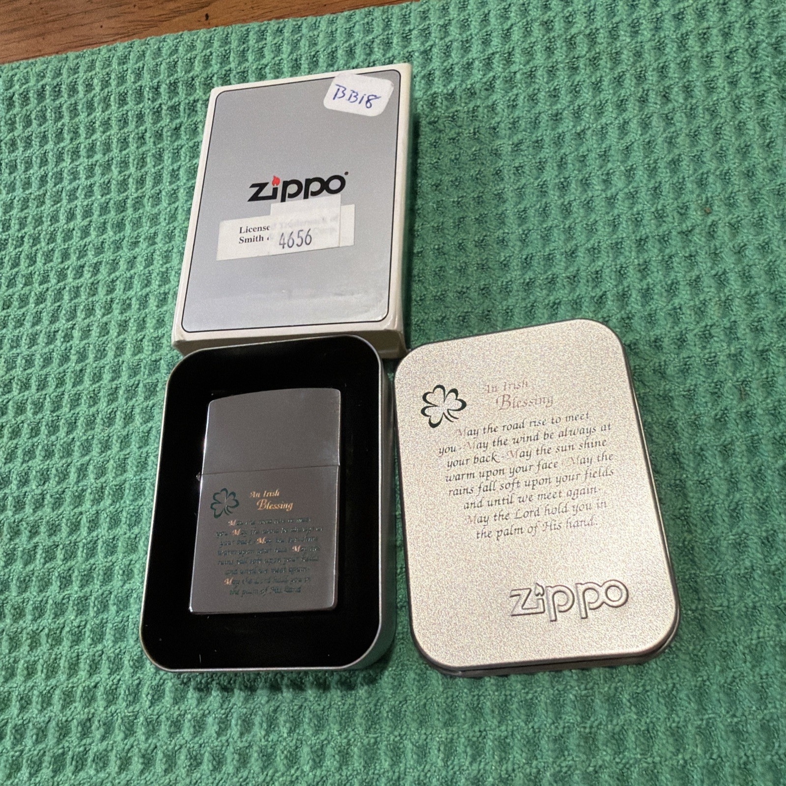 NOS  Metallic ZIPPO LIGHTER “AN IRISH BLESSING” NEW / Sealed