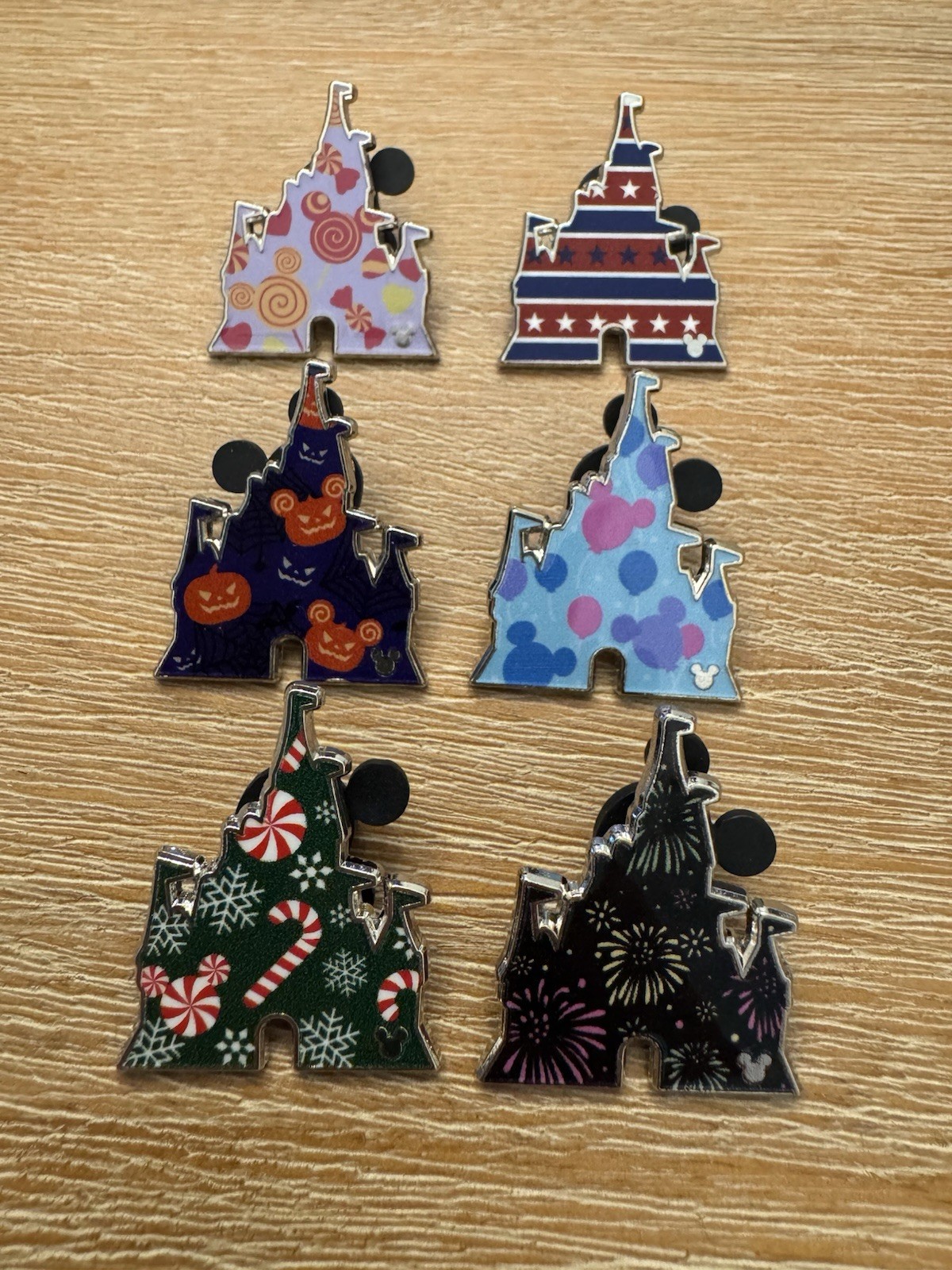 Disney Fireworks Castle Hidden Mickey Disney Pin Chaser Complete WDW 2020 Set 