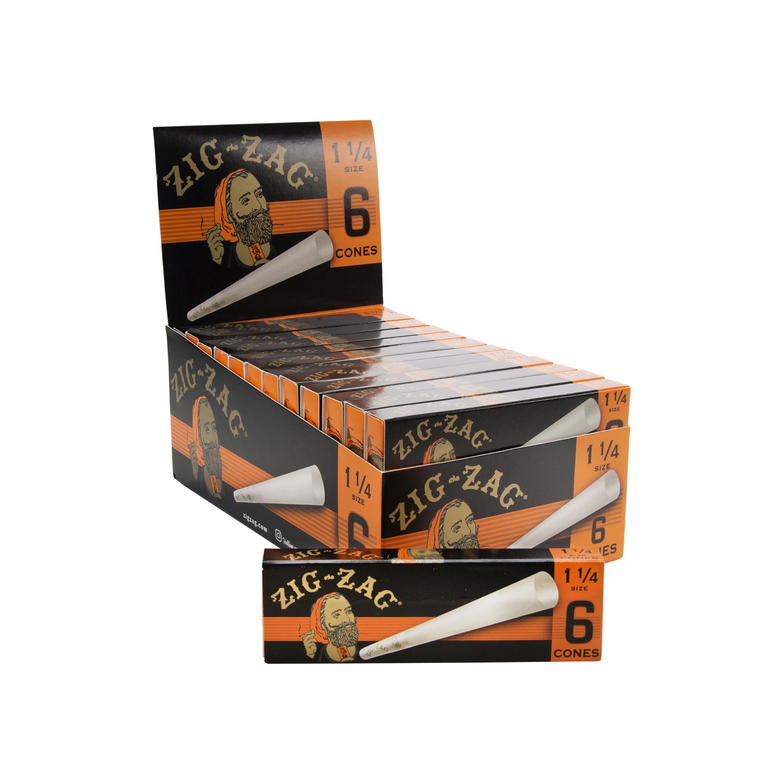 ZIG-ZAG Ultra Thin Pre Rolled Paper Cones 1 1/4 Size (24-6 Packs per Carton) ZIG-ZAG Ultra Thin Pre Rolled Paper Cones 1 1/4 Size (24-6 Packs per Carton)