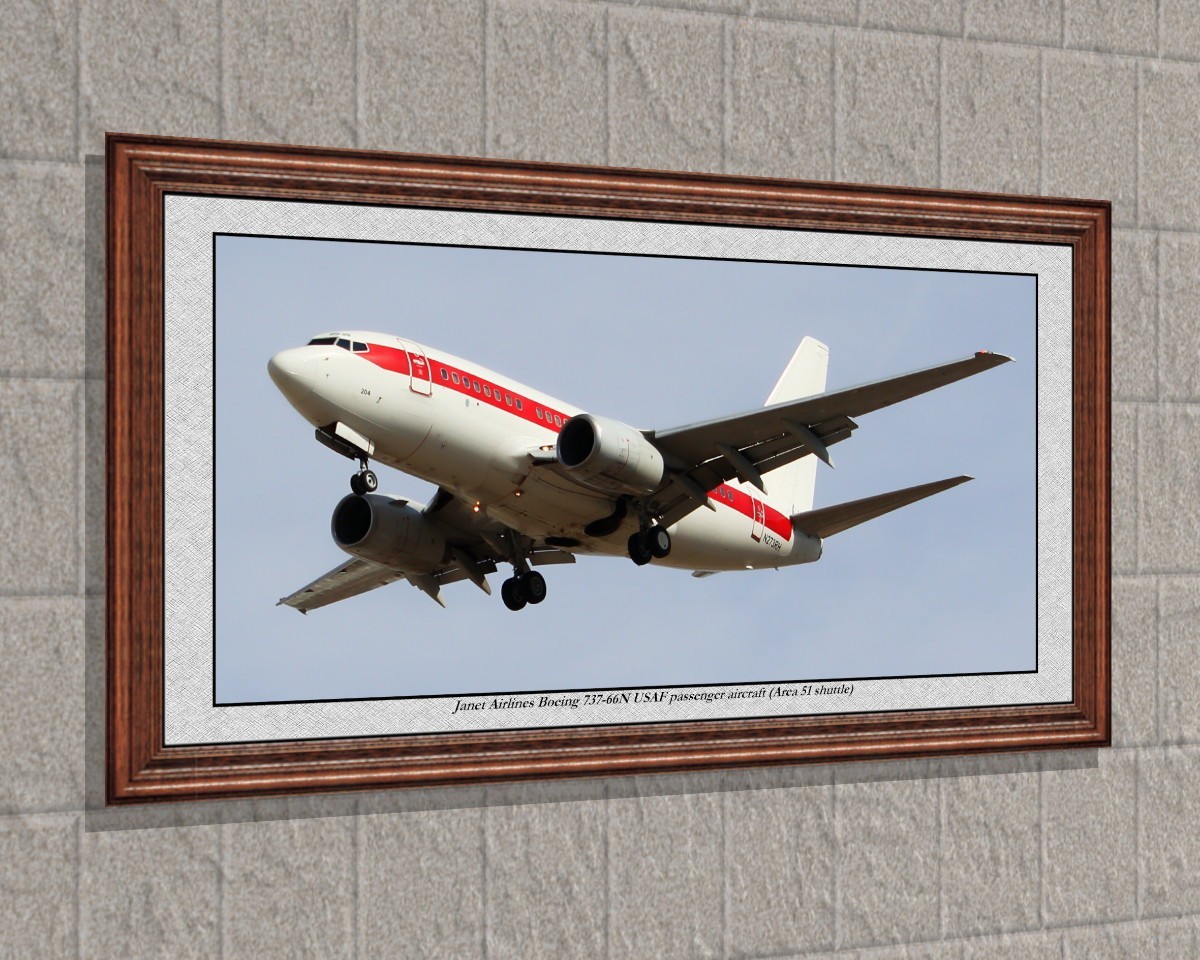 Panoramic 12x24 Area 51 Janet Airlines 737.66N Unframed Print AVAP6731B_21R