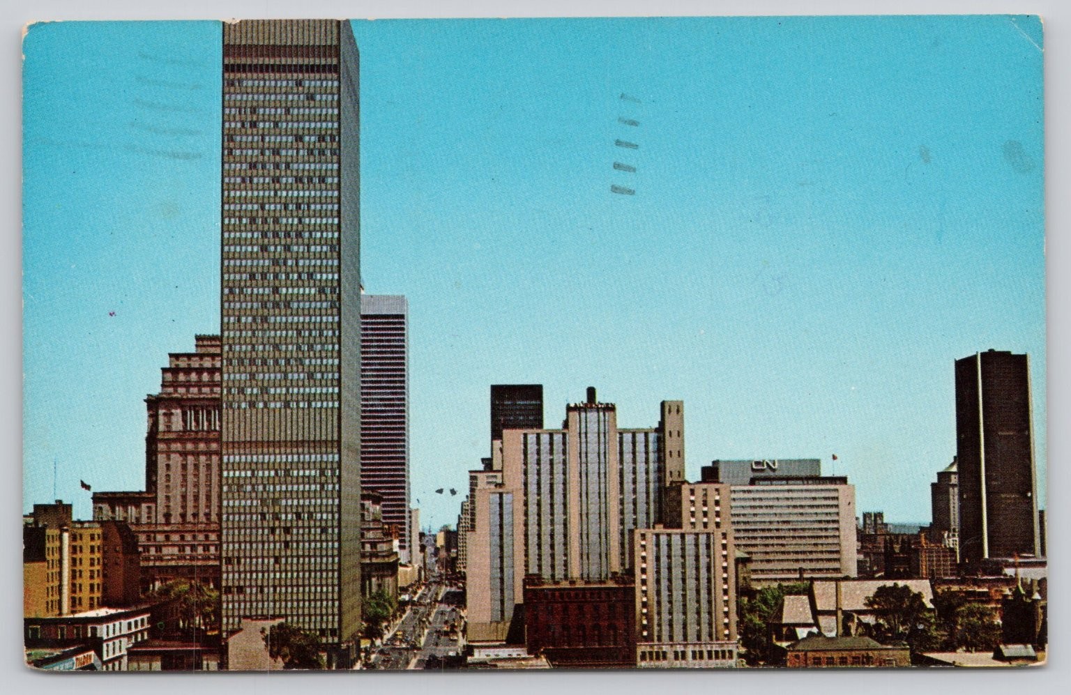 Vintage Montreal Skyline Postcard 1971 - Dorchester St. Canada Expo 67 Era