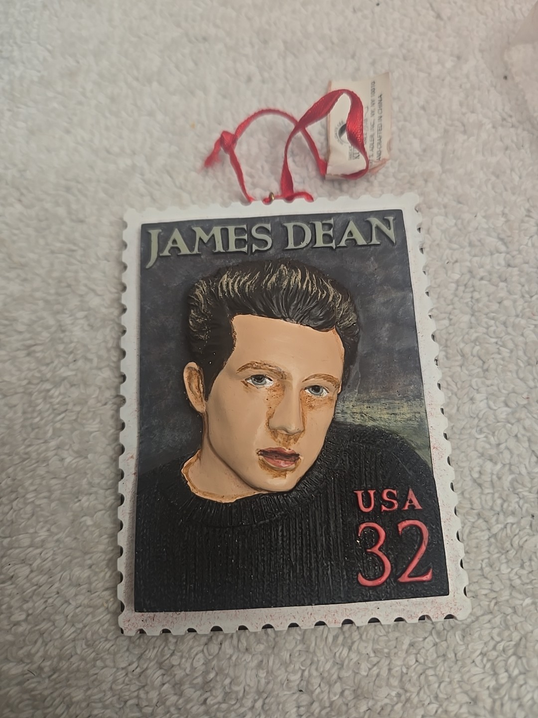1998 USPS JAMES DEAN 3D STAMP ORNAMENT KURT S. ADLER IN BOX 