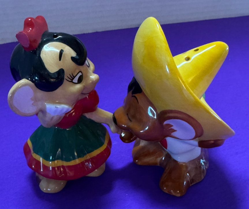 Vintage Speedy Gonzales Mouse and Senorita Salt and Pepper Shakers