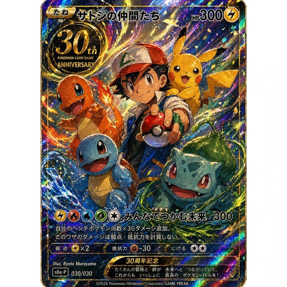 TCG P CUSTOM 30TH Ash & Friends Card