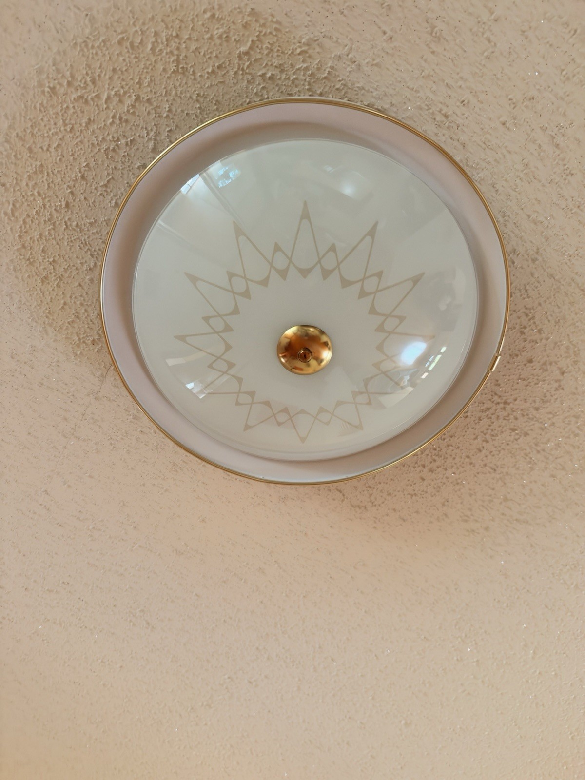 Vintage MCM Atomic Starburst Ceiling Light Thomas Industries UFO Saucer 16” 3x Vintage MCM Atomic Starburst Ceiling Light Thomas Industries UFO Saucer 16” 3x