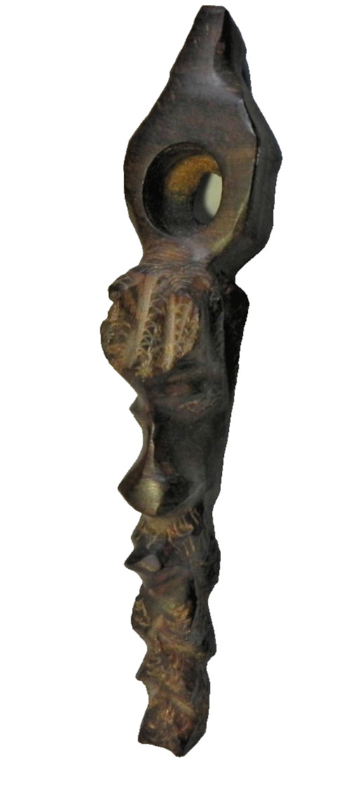 Hand carved vintage Jamaican mahogany or ironwood pipe bearded face *Burned out