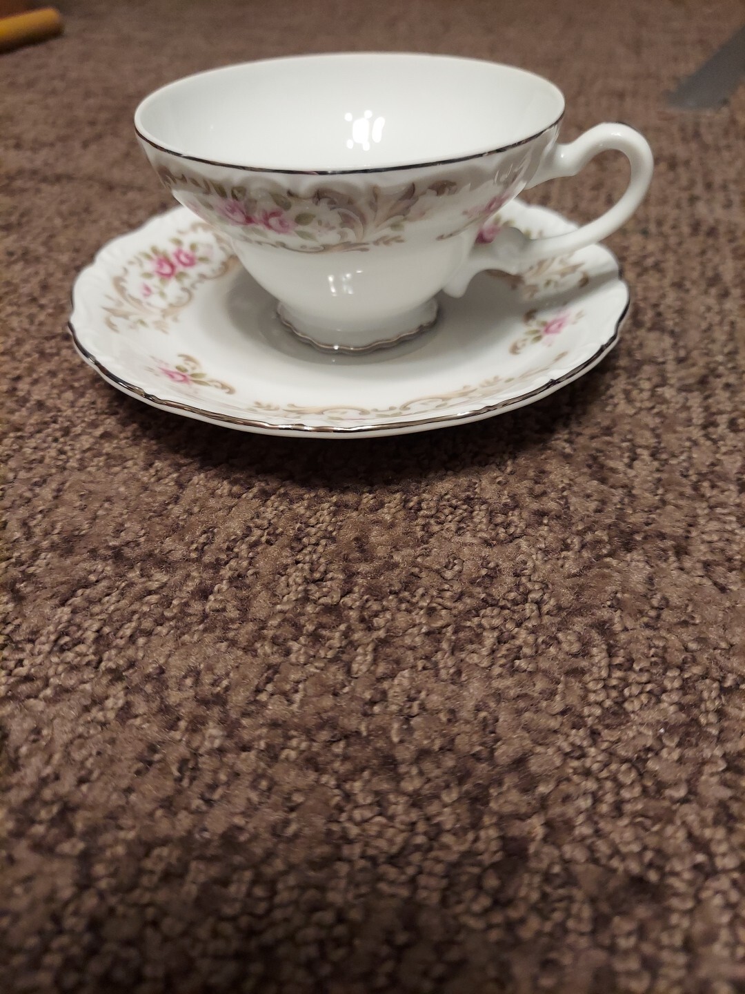 Style House Rose Baroque Cup & Saucer 
