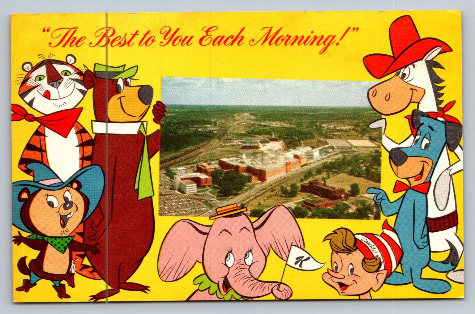 Kellogg\'s Cereal Characters Battle Creek MI Plant Vintage Postcard Kellogg\'s Cereal Characters Battle Creek MI Plant Vintage Postcard