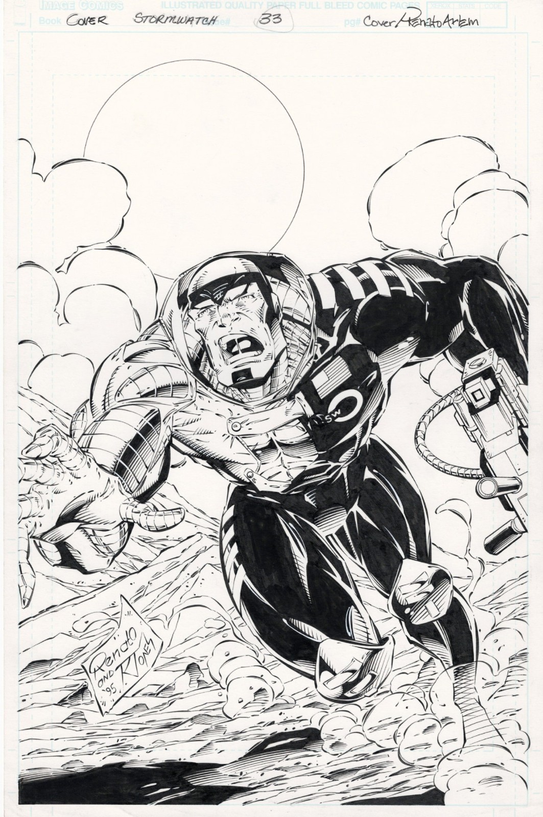 Stormwatch #33 Original Comic Book Art - 1996 Image Comics Cover