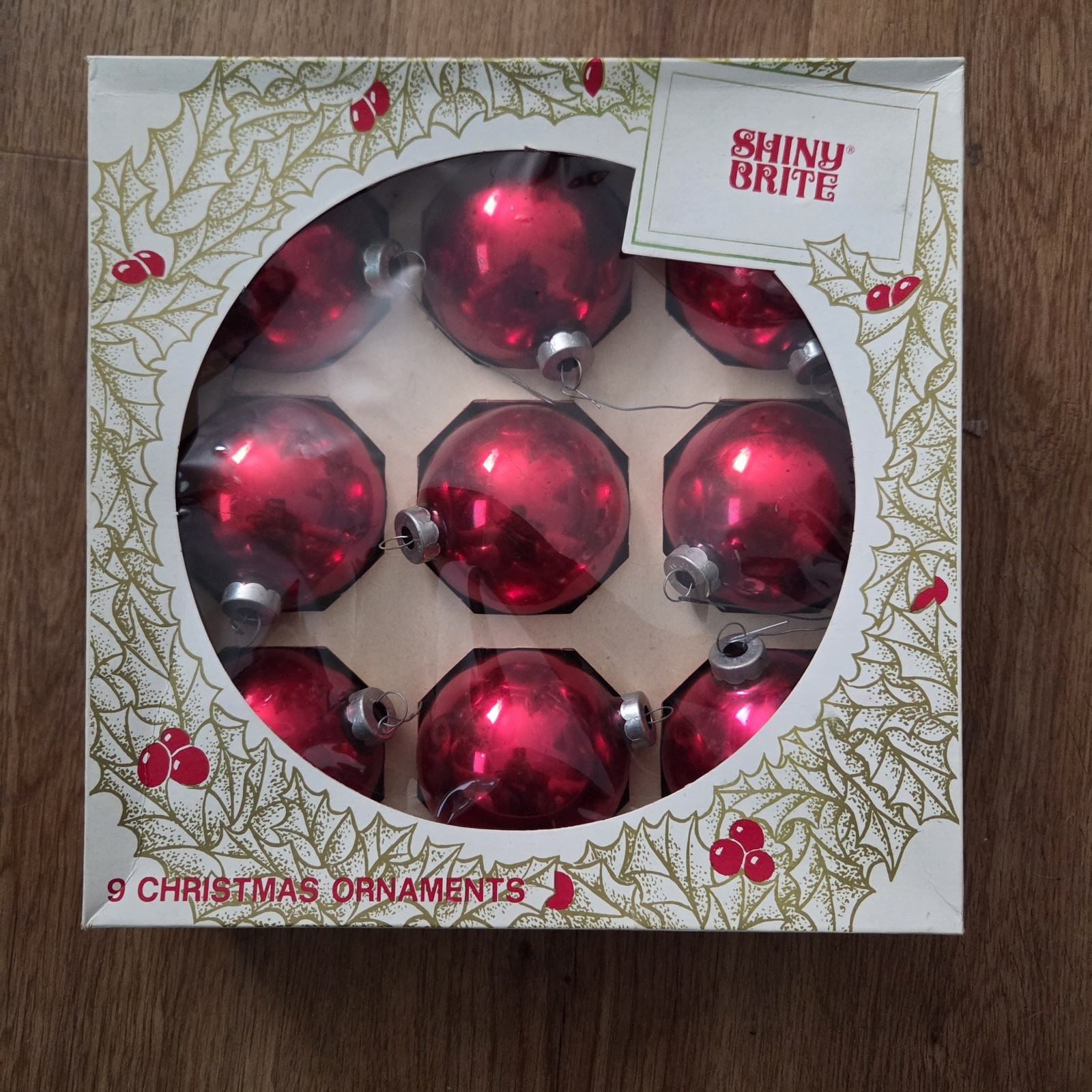 Vintage Shiny Brite Red Pink Glass Ball Christmas Ornaments Set of 9 Boxed Vintage Shiny Brite Red Pink Glass Ball Christmas Ornaments Set of 9 Boxed