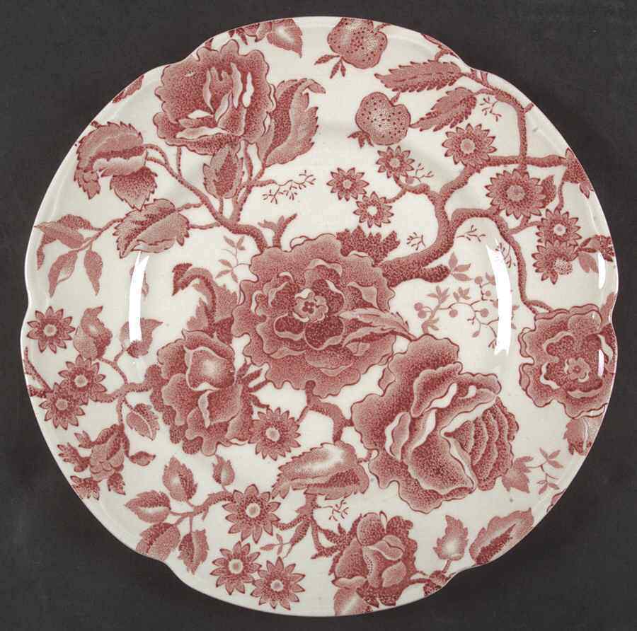 Johnson Brothers English Chippendale Red Pink Luncheon Plate 276178