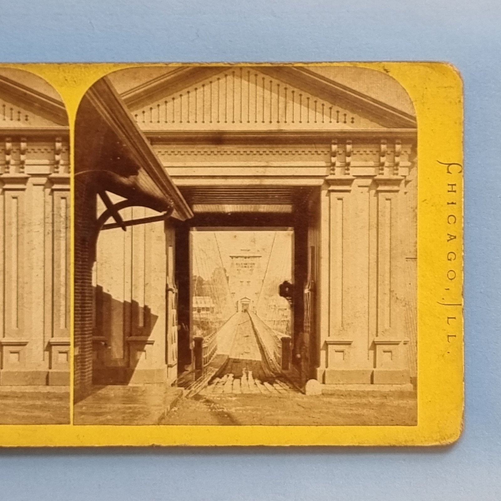 The New Suspension Bridge Stereoscope Card 3D Real Photo C1870 Niagara Falls USA