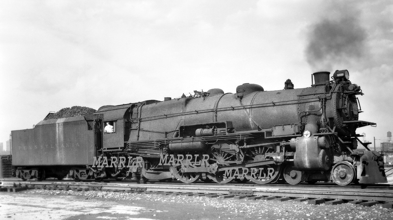 RR Photo-PENNSYLVANIA PRR 3807  4-6-2 at Philadelphia Pa  9/21/1951
