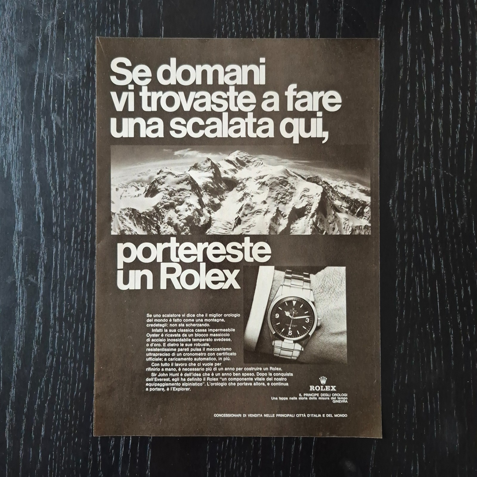 1968 Rolex Explorer 1 - Original AD Advertising Advertising Vintage Advertising