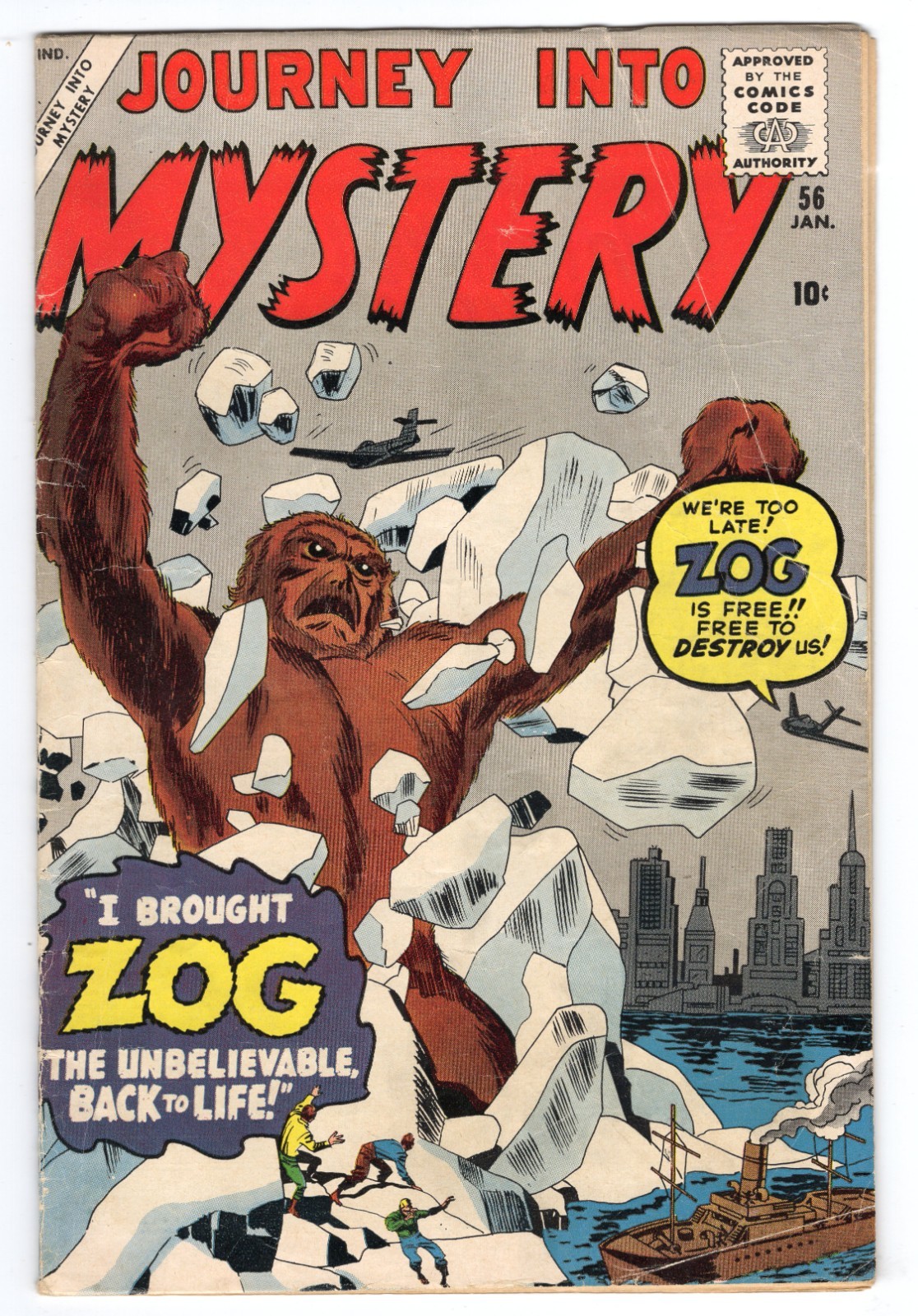 Journey Into Mystery 56 1960 Marvel Comics VG+ 4.5 Stan Lee Jack Kirby