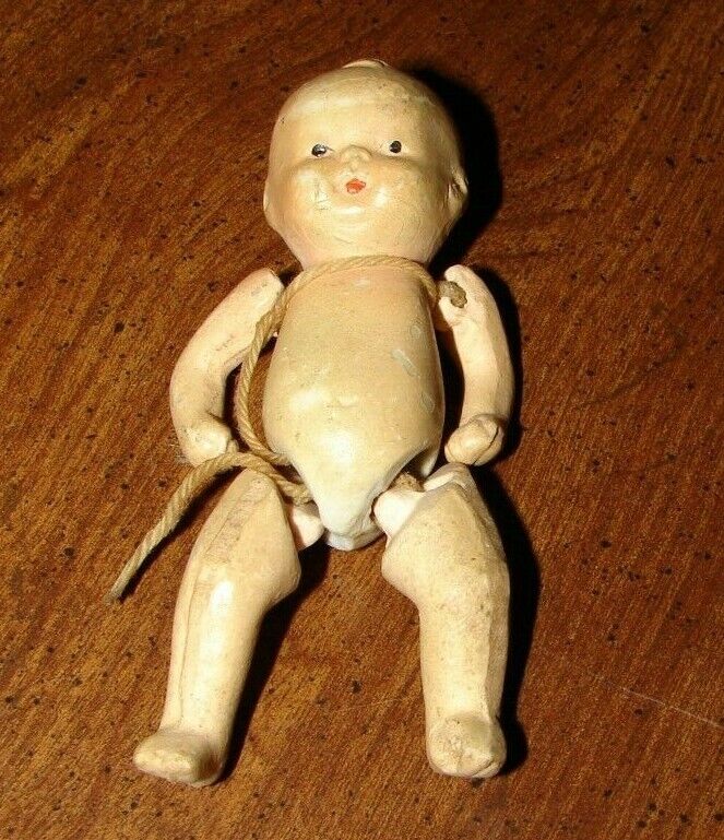 Vintage Miniature 1930's Japan Bisque Boy Doll Jointed Arms and Legs