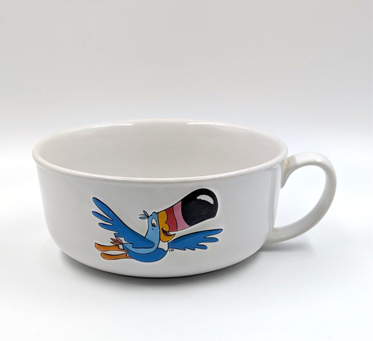 Vintage 1990s Kellogg\'s Cereal Bowl Toucan Sam with Handle Made USA