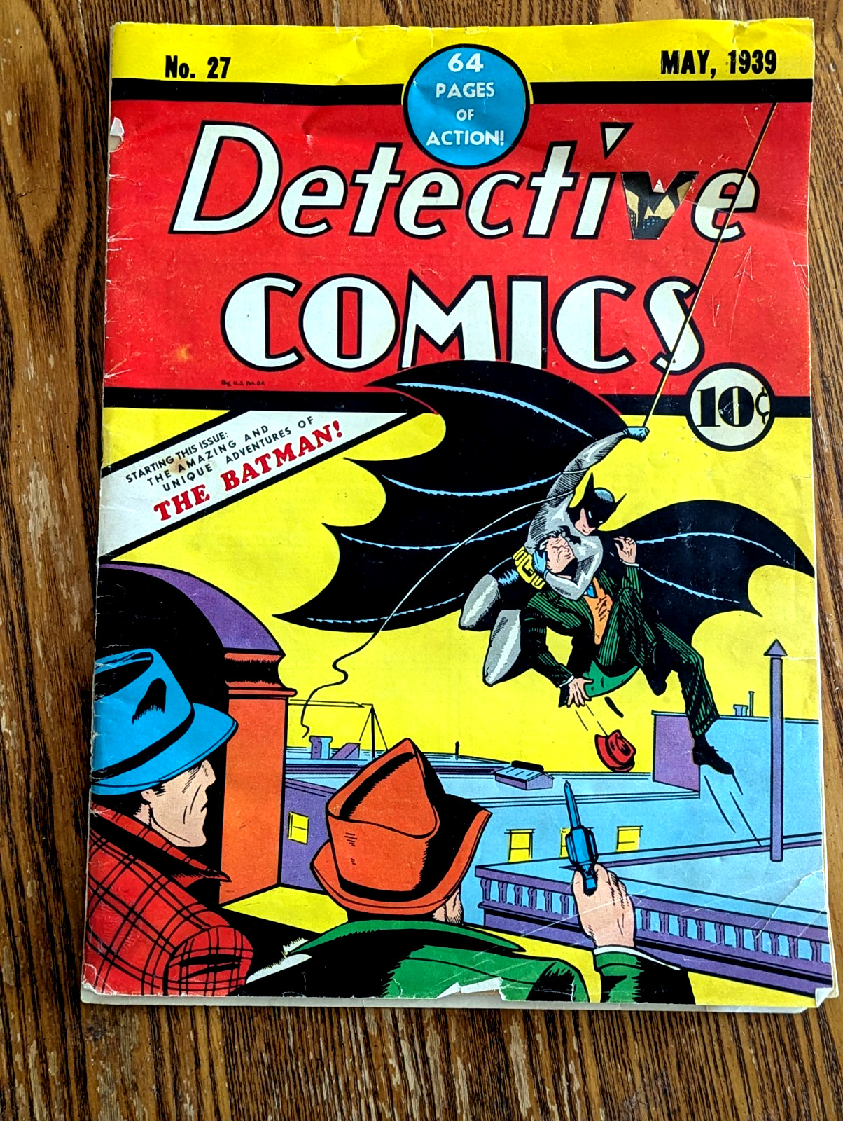 Detective Comics: #27  1939 64 pgs. 13 3/4\'\' x10\'\' The Cover  As Found.
