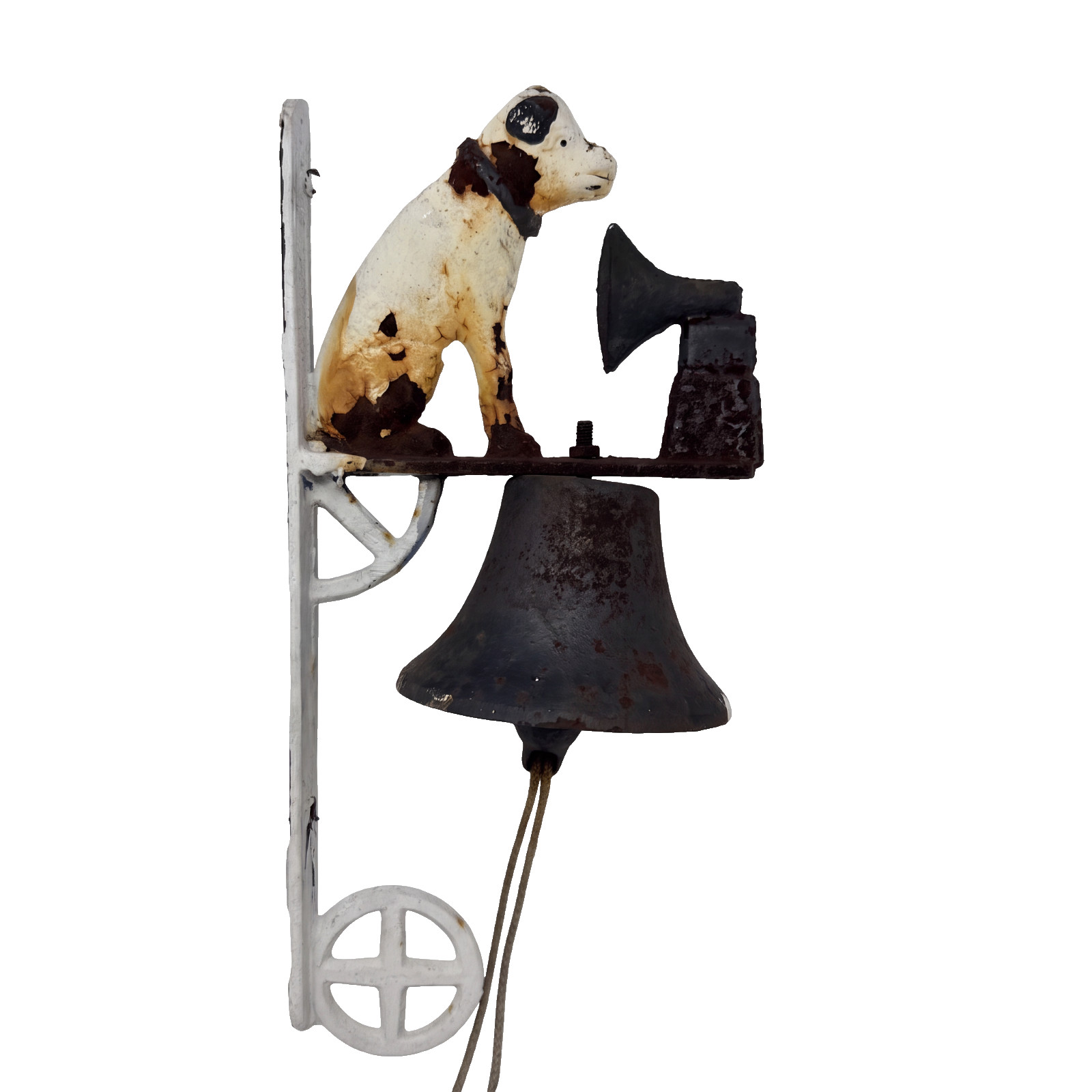 Vintage Nipper The Don & Phonograph RCA Cast Iron Wall Dinner Cat Call Bell 13\