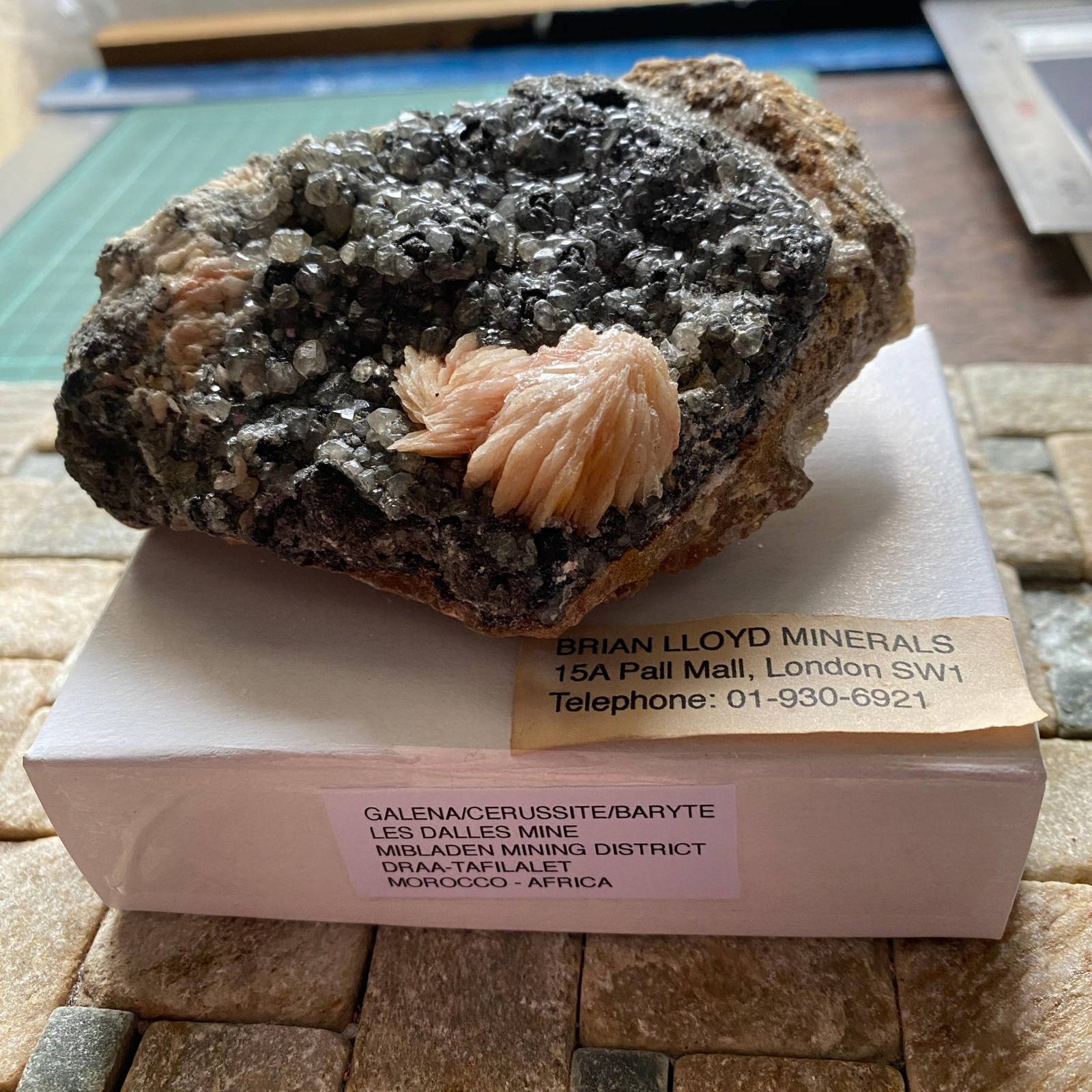 CERUSSITE/GALENA/BARYTE - LES DALLES MINE, BIBLADEN M.D., MOROCCO, 434g MF9786