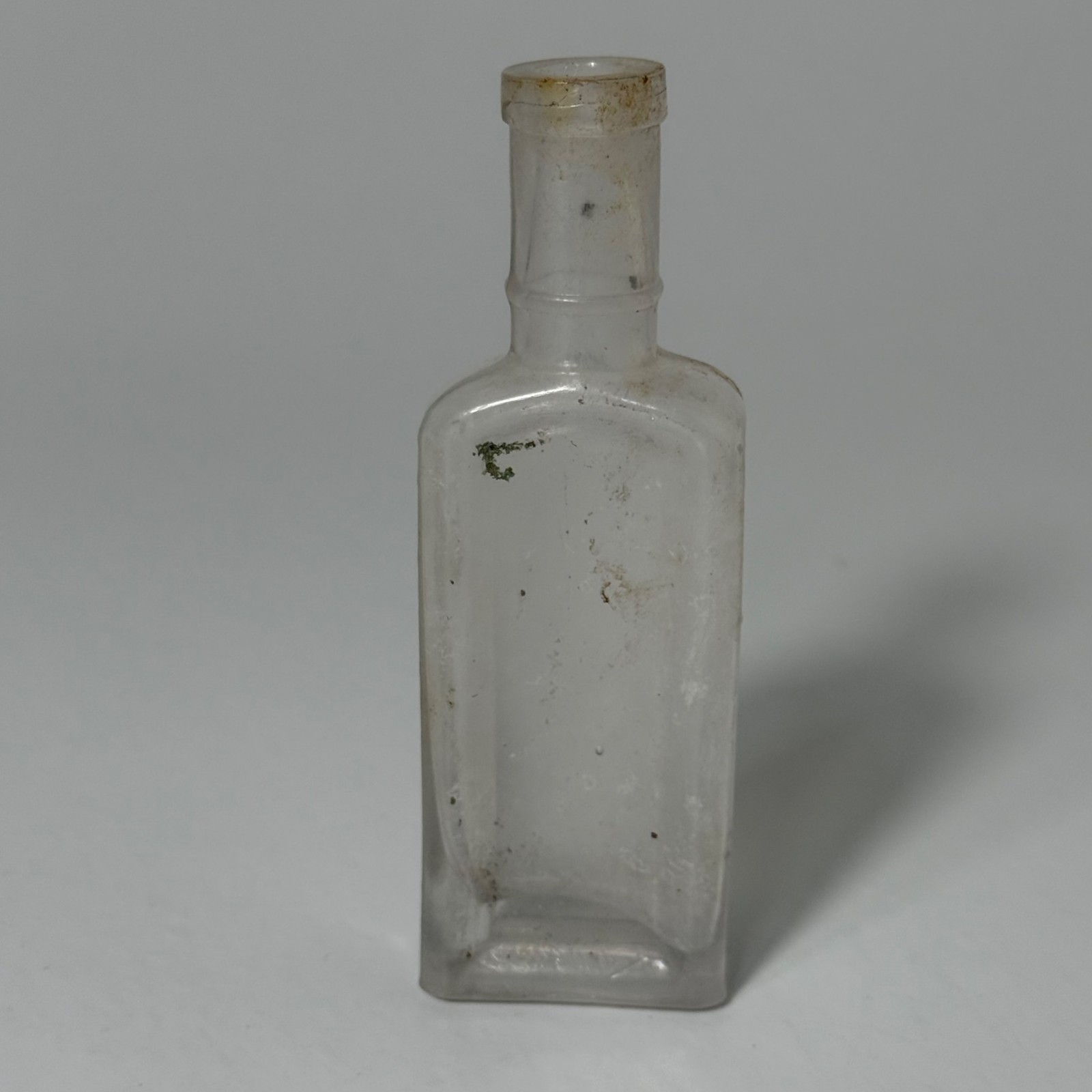 Vintage Clear Glass Medicine Bottle Rectangular Small Apothecary Storage