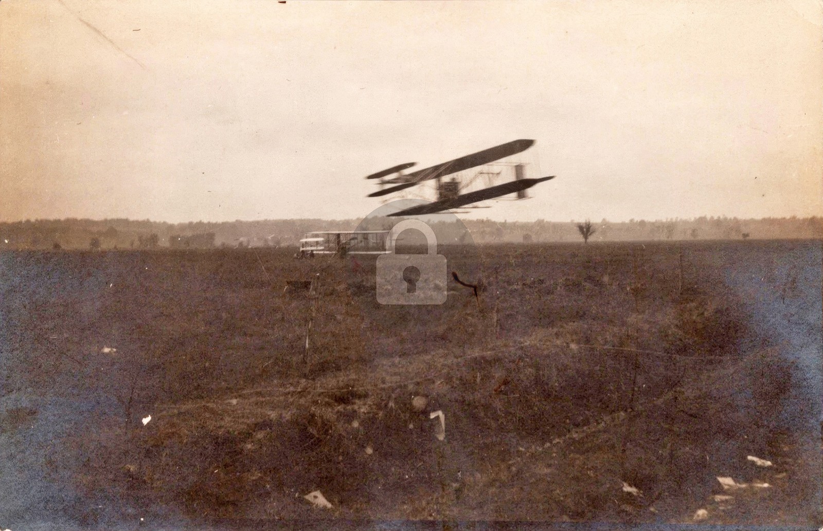 Wright Brothers in Flight Dayton OH Ohio c1910 RPPC Photo Postcard COPY