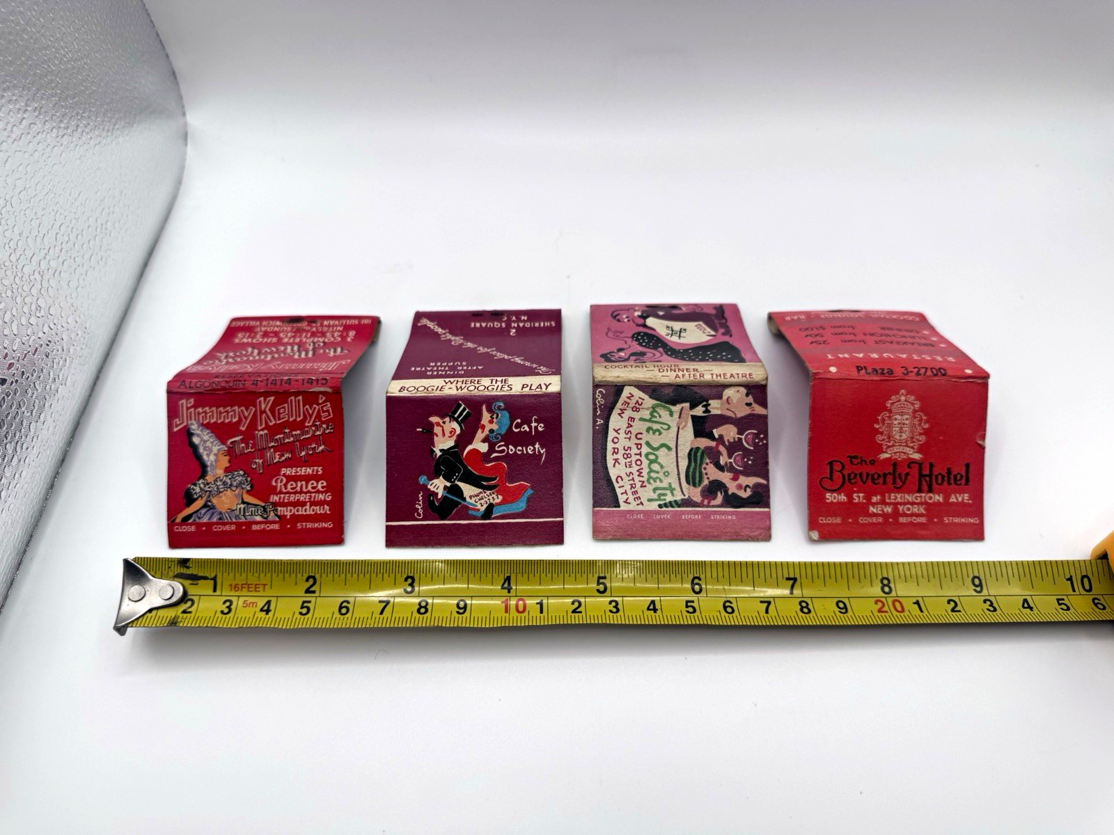 4 Larger Vintage NYC Matchbook Covers Cafe Society Jazz Jimmy Kelly\'s Beverly