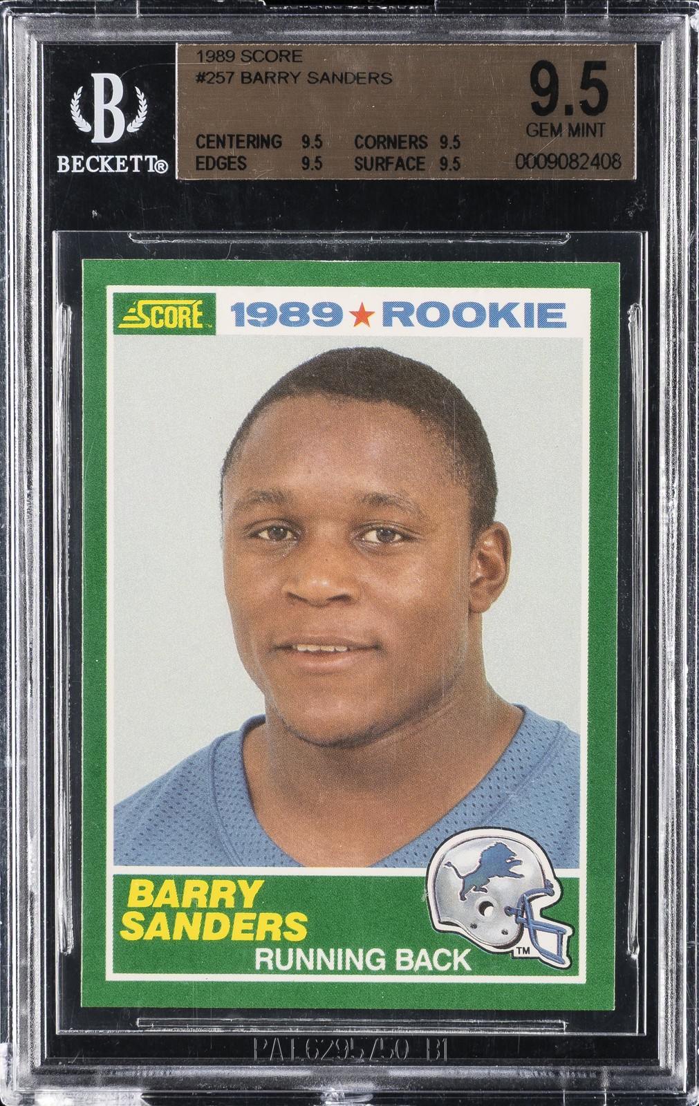 1989 SCORE #257 BARRY SANDERS BGS 9.5