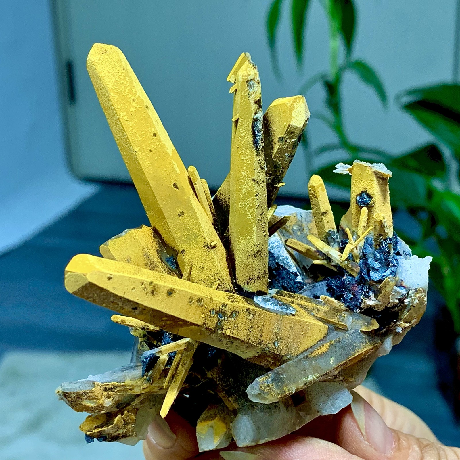 172G Natural Specularite Hematite Quartz cluster crystal mineral specimen