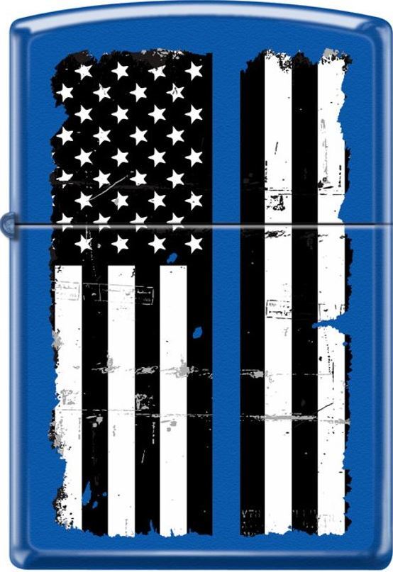 Zippo Blue Line Flag Represents Police Officers, Honor Injured & Fallen Heroes