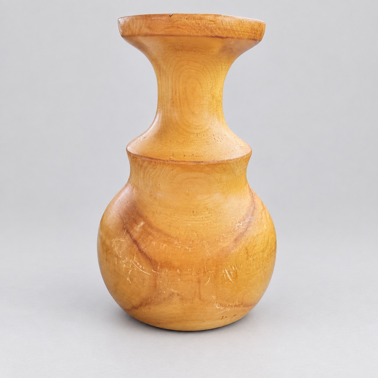 Vintage Paul's Aspen Crafts Hand Turned Aspen Wood Vase Warm Honey Finish 6”