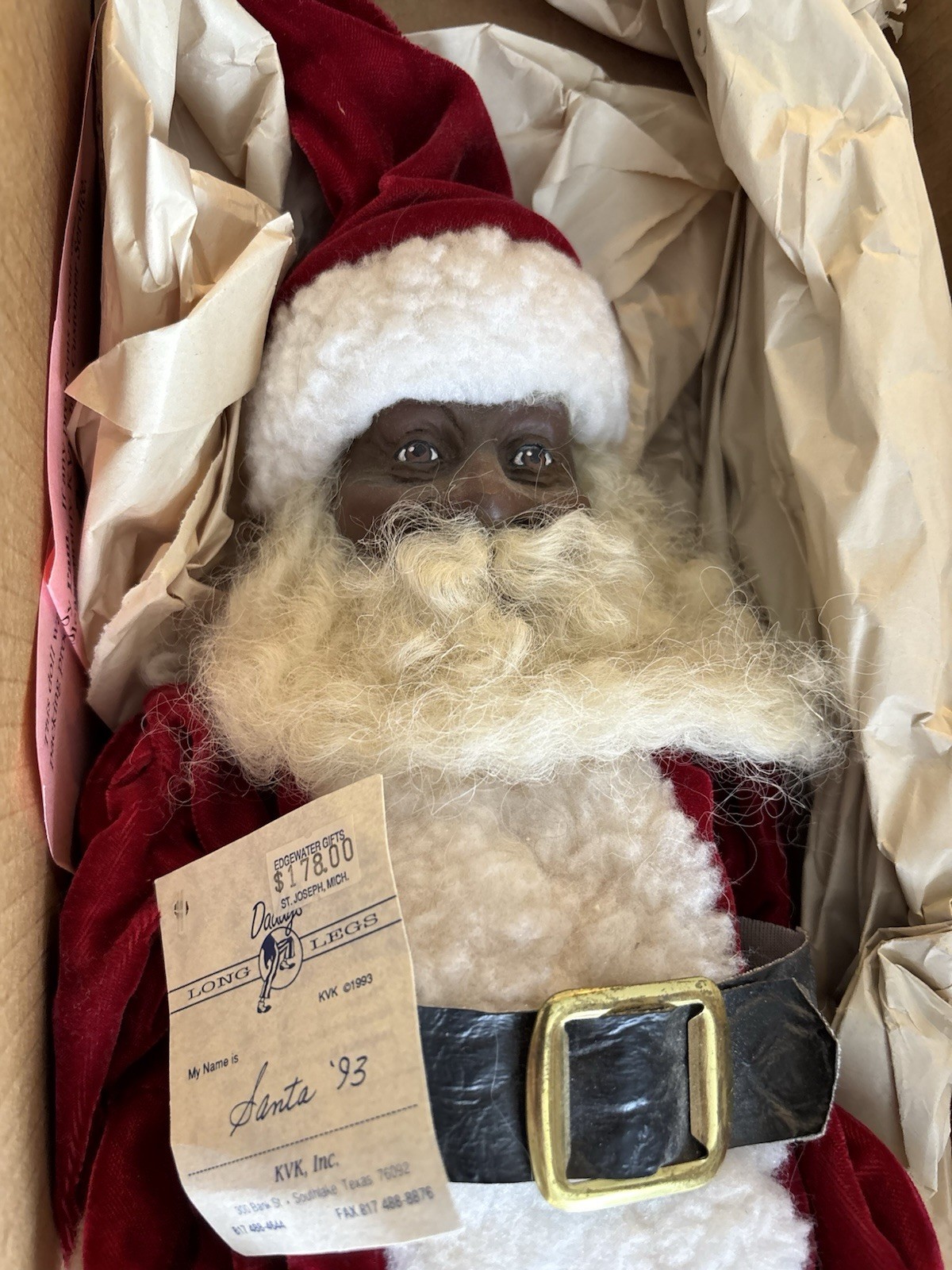 Daddy\'s Long Legs 1997 Santa Doll Signature, KVK #DLS03A, Vintage Daddy\'s Long Legs 1997 Santa Doll Signature, KVK #DLS03A, Vintage