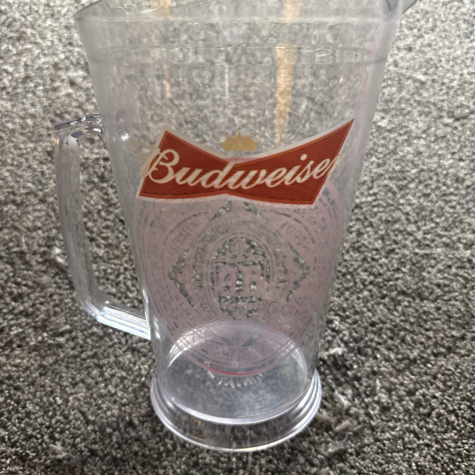 Budweiser Plastic 9” Pitcher -  Bow Tie & Crest Logo - 60oz Grimm Industries
