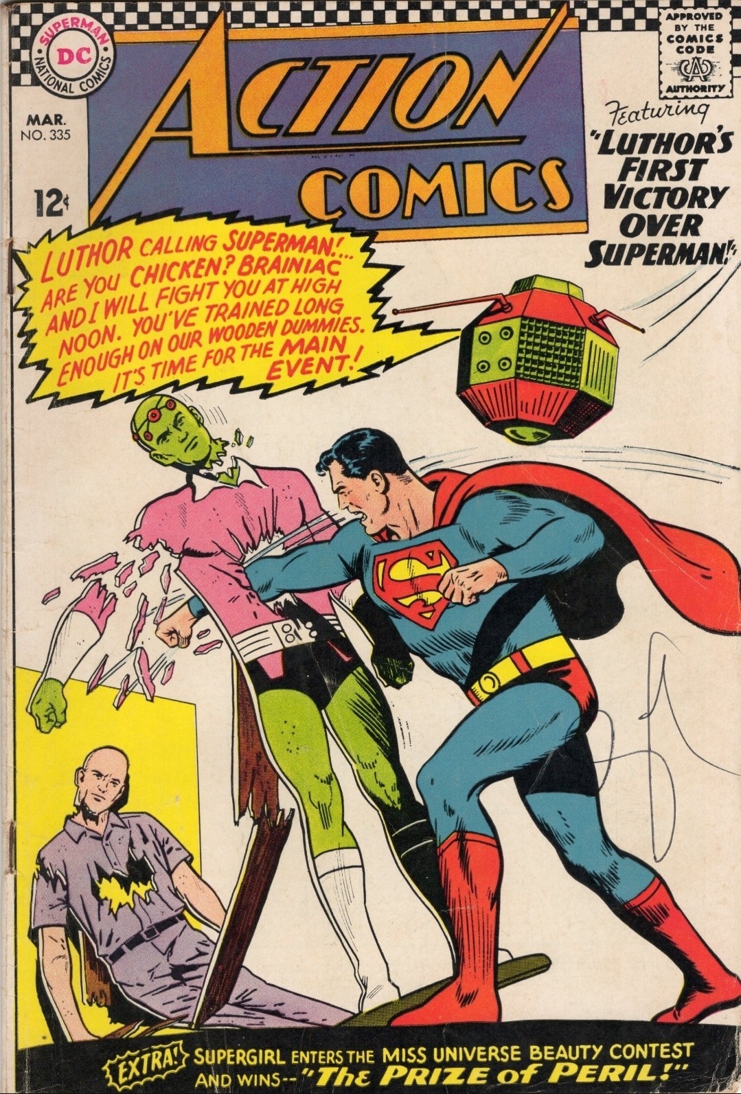 Action Comics #335 (Mar 1966) Superman Brainiac Lex Luthor Supergirl