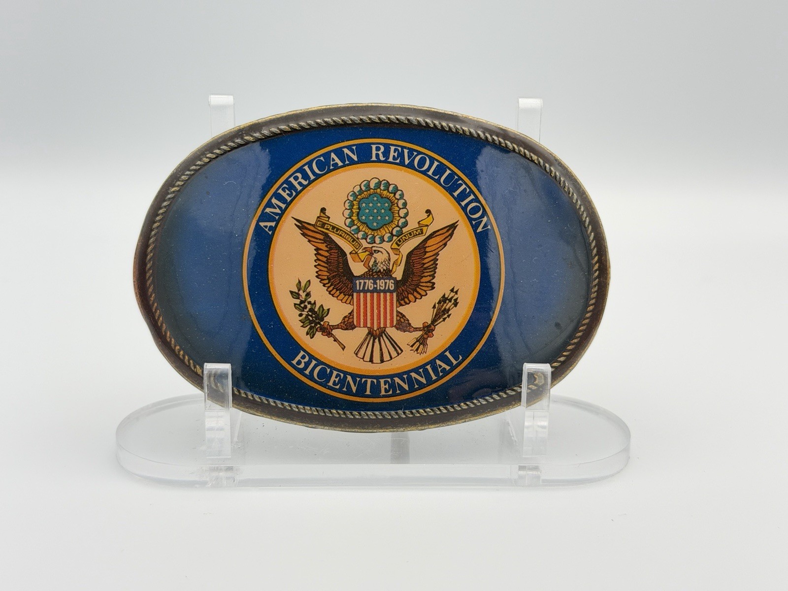 Vintage 1976 American Revolution Bicentennial Commemorative Belt Buckle