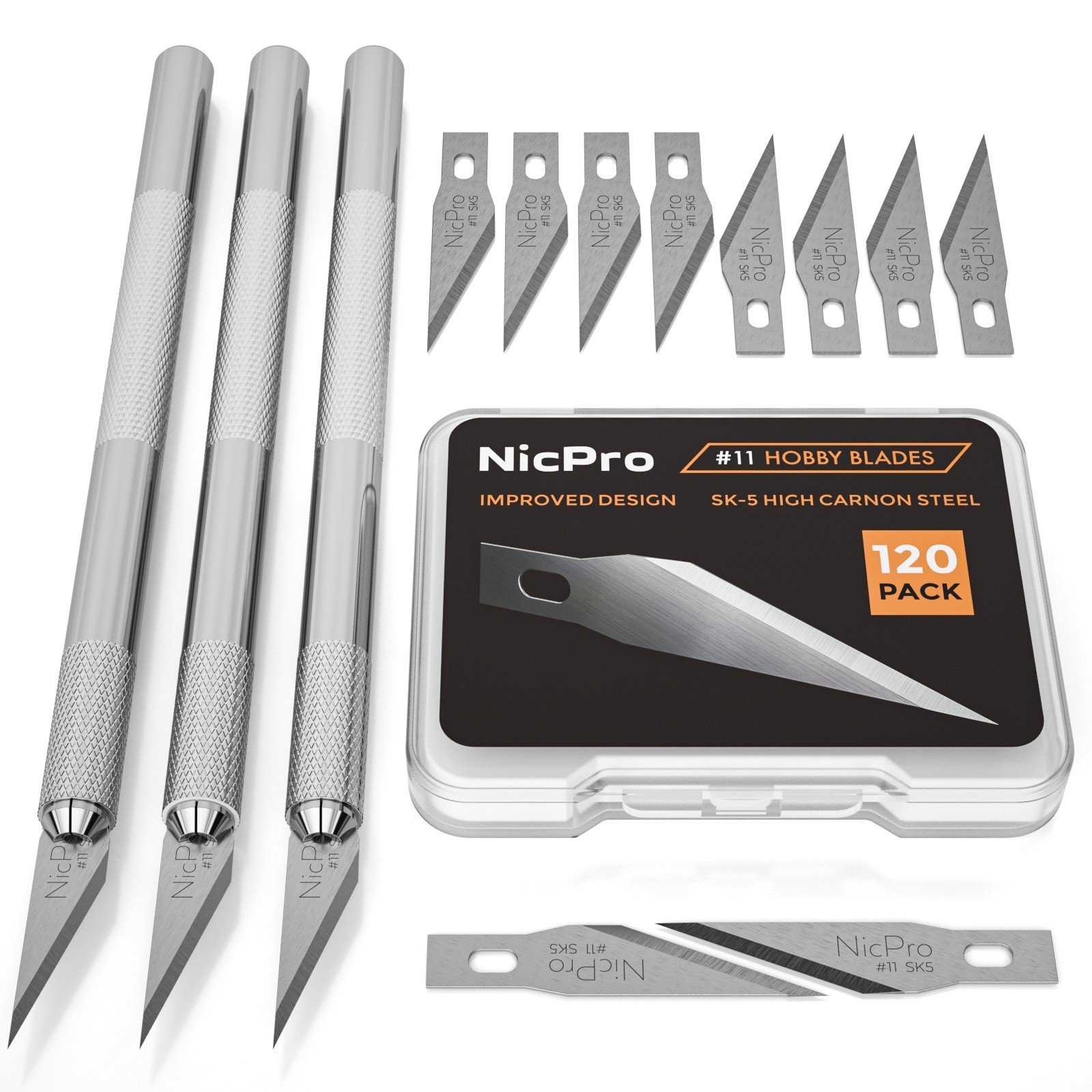 Nicpro 123 PCS Hobby Knife Set – Precision Carving & Craft Blades Nicpro 123 PCS Hobby Knife Set – Precision Carving & Craft Blades