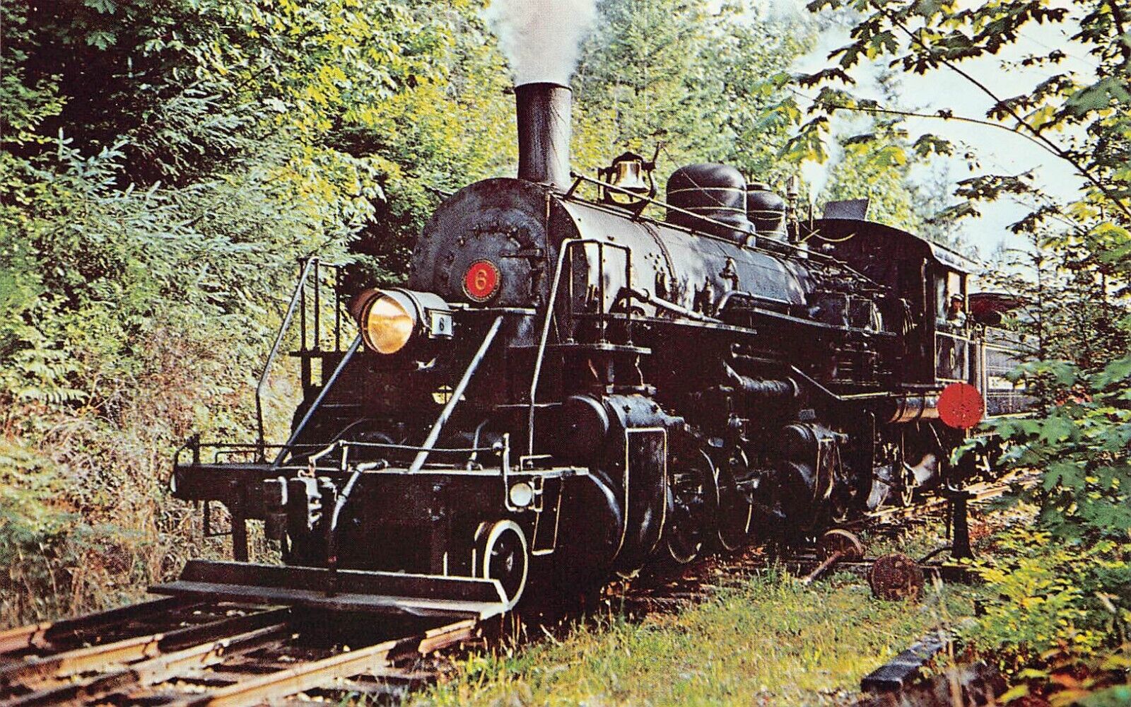 Snoqualmie Falls WA Puget Sound Railroad Museum Train Locomotive Postcard C54