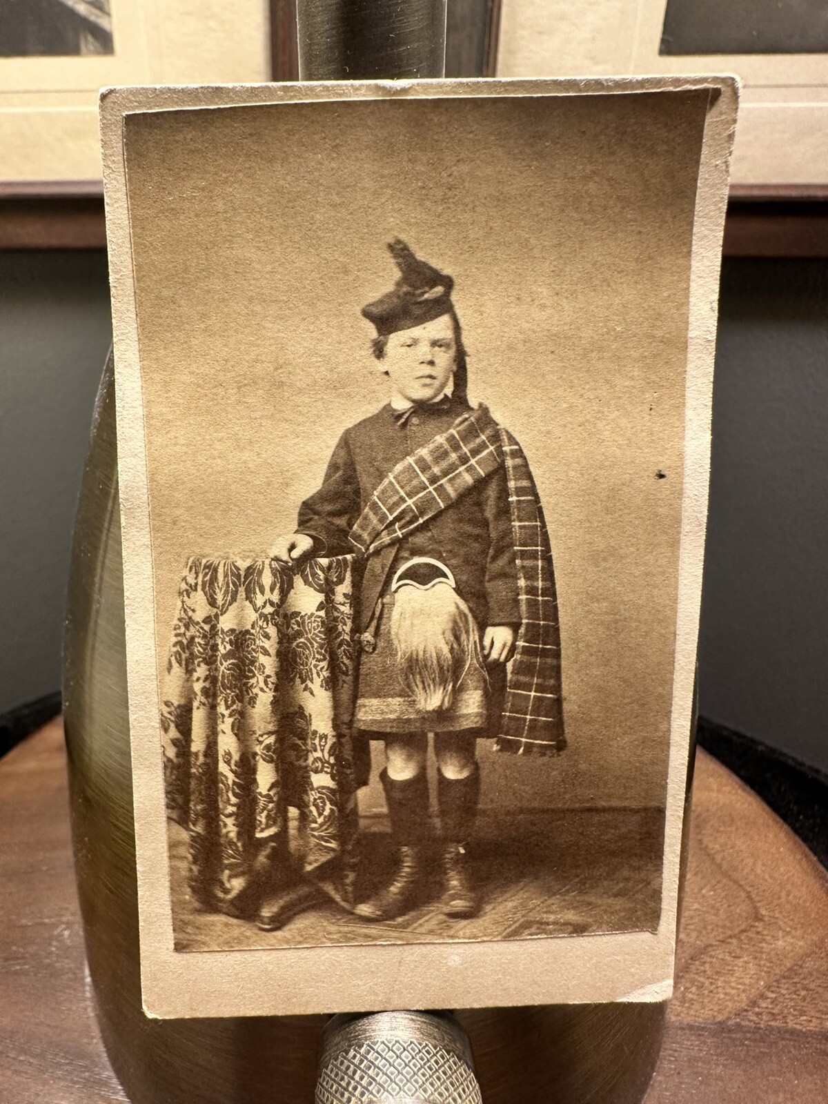 Scottish Boy Wearing Kilt Identified ID\'d 1860s CDV California