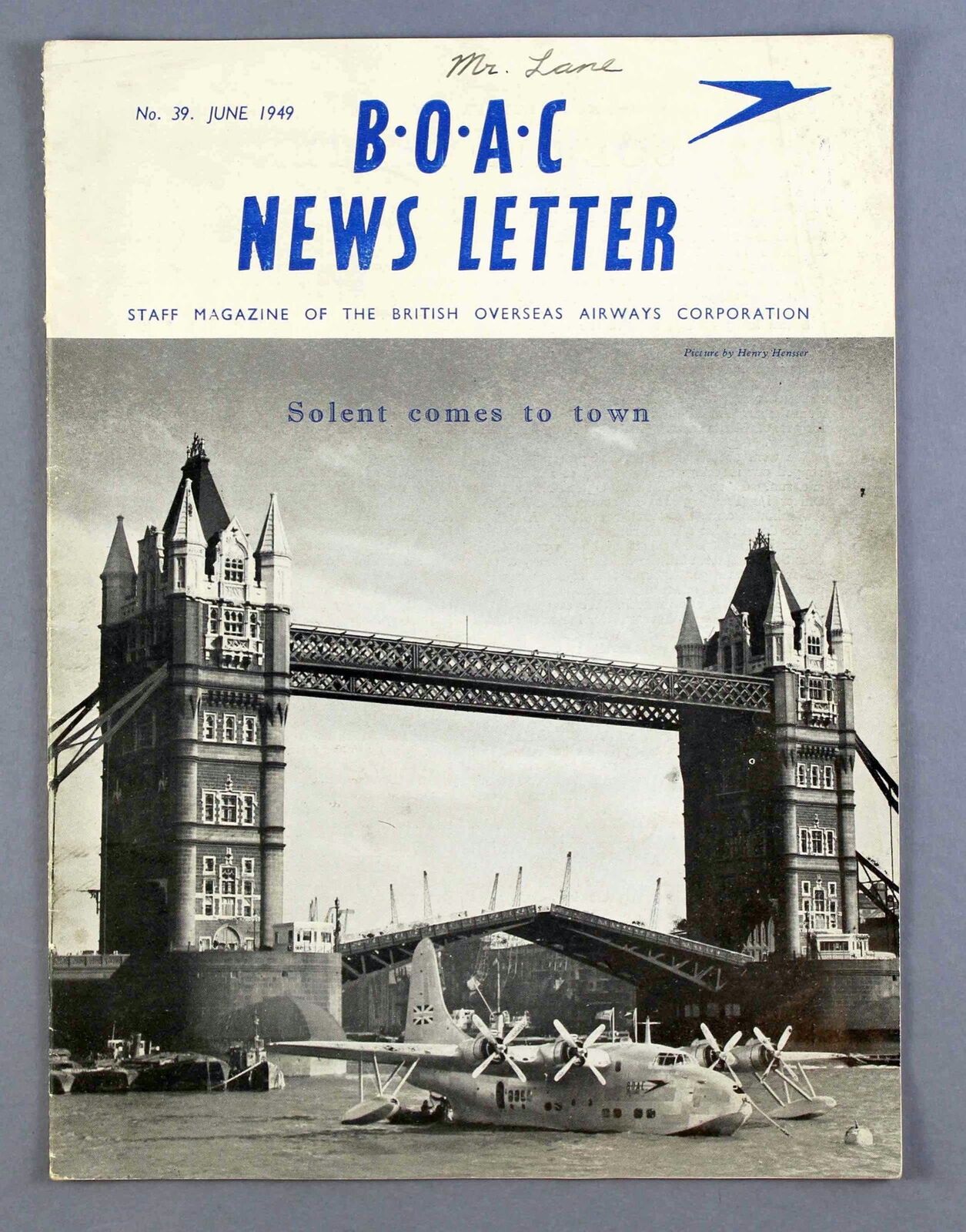 BOAC NEWS LETTER STAFF MAGAZINE JUNE 1949 B.O.A.C. SOLENT FLYING BOAT LONDON