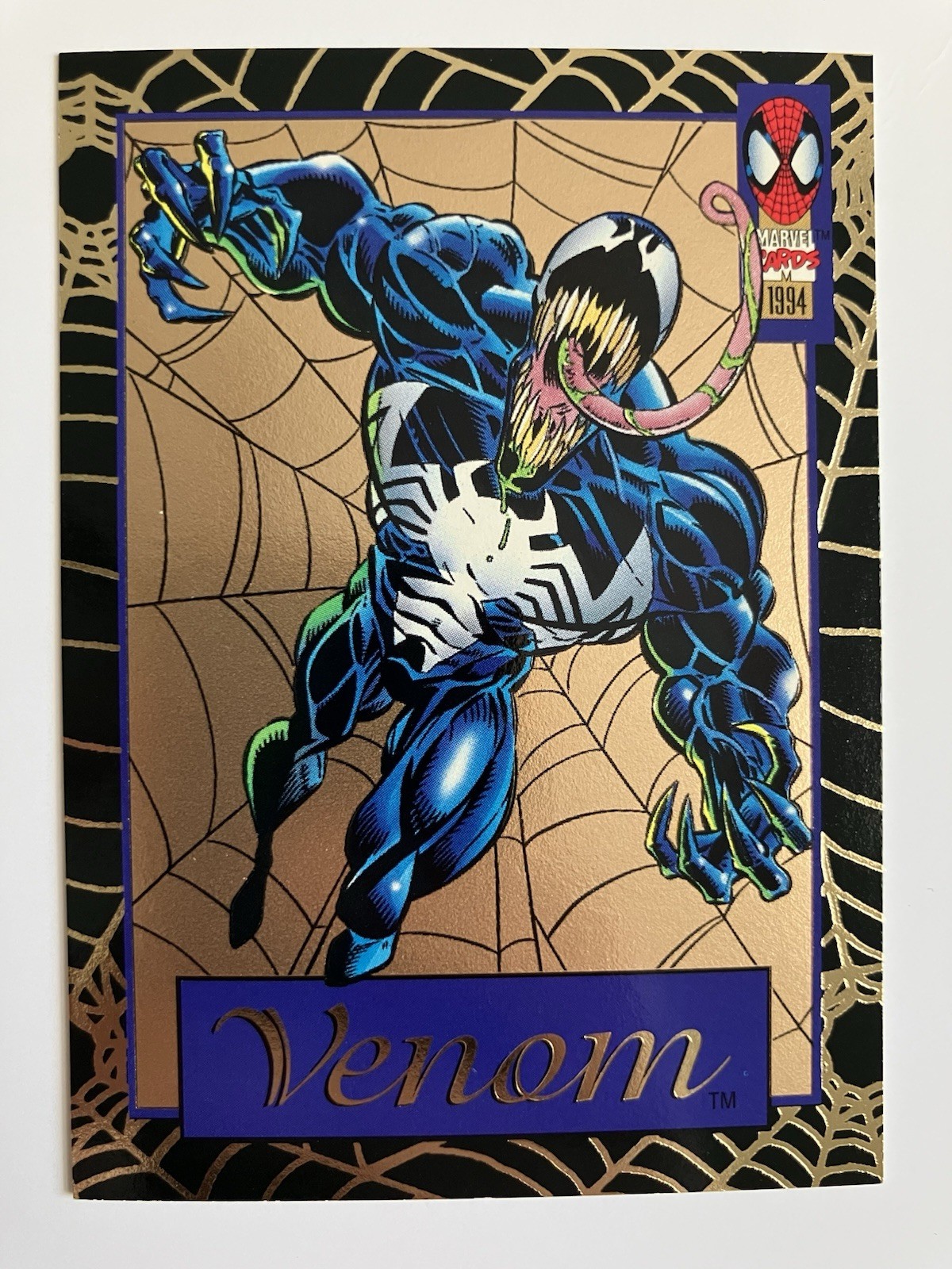 1994 Fleer Spider-Man Gold Web 1 of 6 Venom Jumbo Pack Exclusive Foil