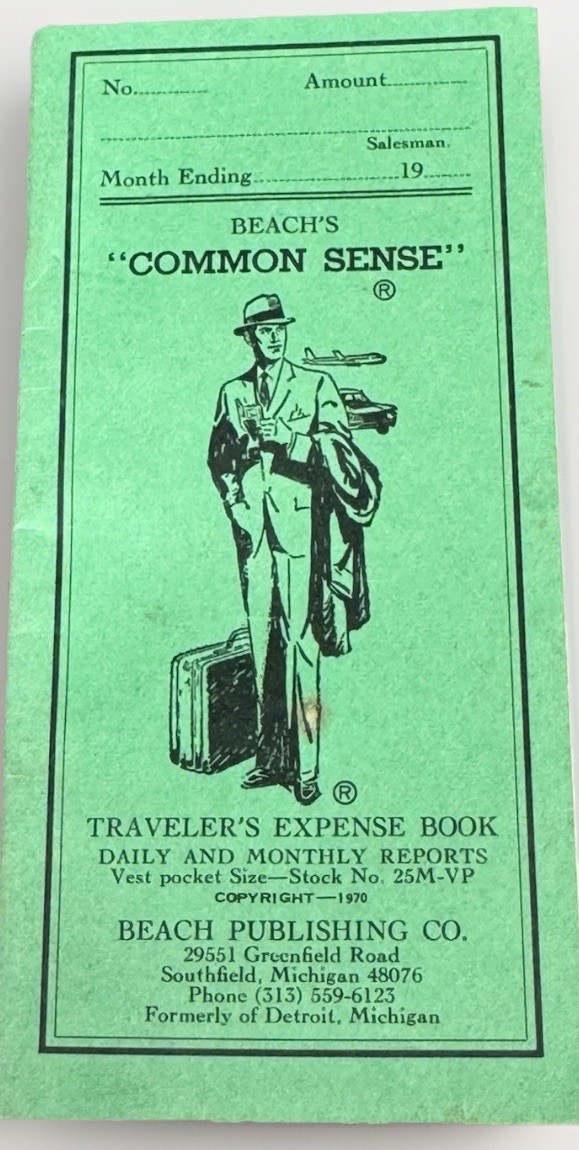 VTG  1940s Era Beach’s Common Sense Travelers Expense Book Unused New Old Stock